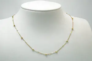 Acheter70 - Sierlijk 14 karaats geelgouden fantasie collier met bolletjes 42 cm lang? Enchérissez de 125!