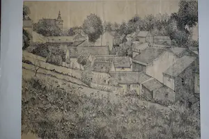 Willem Minderman - litho - Canne - het uitzicht vanuit zijn tuin kopen? Bied vanaf 20!