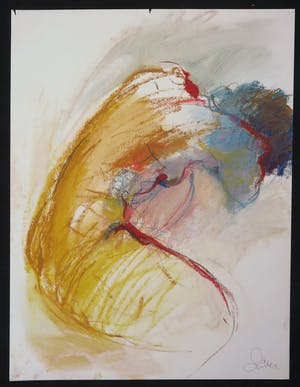 Franscz Witte - Olieverf en krijt op papier, Zonder titel kopen? Bied vanaf 1!