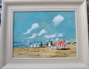 Henk Poeder - Scheveningen strand gezicht kopen? Bied vanaf 100!