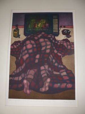 Helen van der Deen - Ets/Aquatint, Serie "van uit mijn slaapzak gezien IX". kopen? Bied vanaf 30!