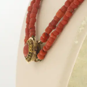 14k geel gouden slot met twee rijïge parel collier - 40 cm kopen? Bied vanaf 140!