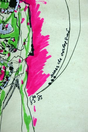 Gerard Grassere - ingekleurde pentekening "Mars de Oorloggod" 1985, 19x22cm excl pp kopen? Bied vanaf 25!
