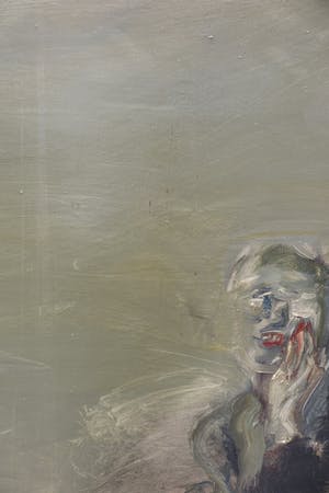 Annemarie Fischer - Olieverf op doek, Gedekte tafel met drie figuren - Ingelijst (Zeer Groot) kopen? Bied vanaf 500!