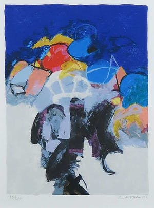 Henk van Vessem - Zeefdruk, Zonder titel - Ingelijst kopen? Bied vanaf 1!