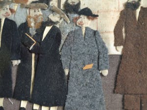 Curiosa - Textielkunst , Joodse bruiloft – gesigneerd en ingelijst kopen? Bied vanaf 1!