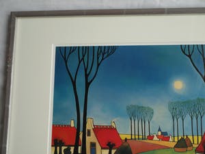 Toon Tieland - Handgesigneerde prent , “Volle Maan” - ingelijst – ca 1990 kopen? Bied vanaf 1!