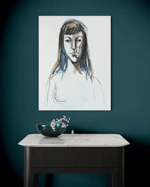 Florent Terence Crommelynck - Großes expressionistisches Porträt von hoher Qualität, ca. 1960 kopen? Bied vanaf 50!