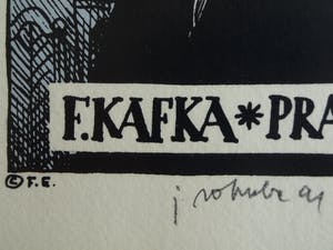 Jiri Votruba - 2x Litho , Franz Kafka, Praag – gesigneerd - 1991 kopen? Bied vanaf 75!