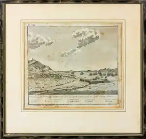 Johan Wolffgang Heydt - Gravure, Aanzicht op Kaapstad 1741 vendu pour 15€ !