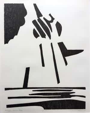 Paul Overhaus - Wadden 3 | Houtsnede (ingelijst) - Eigen druk, kleine oplage! verkocht voor € 45!