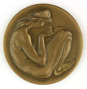 Jaap Gutterswijk - Bronzen slagpenning: Jubileumpenning VPK, 1950 verkocht voor € 45!