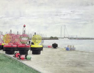 Frans Room - Lot van 10 originele tekeningen - Bakens en boeien IJsselmeer e.o. kopen? Bied vanaf 100!