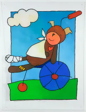 Ella Steenmeijer - Acryl op plexiglas, Kindertekening kopen? Bied vanaf 1!