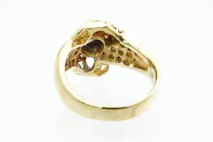 8 - Exclusieve 18Krt gouden bi-color ring met 23 steens ca 0.90ct briljant. kopen? Bied vanaf 580!