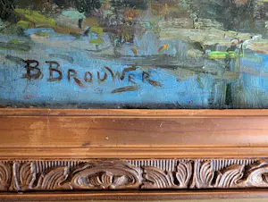 Berend Jan Brouwer - HOLLANDS POLDERLANDSCHAP MET KOEIEN (zeer groot) kopen? Bied vanaf 350!