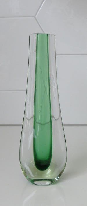 Flavio Poli - Groene Sommerso Teardrop vaas - uitvoering Seguso Vetri kopen? Bied vanaf 70!