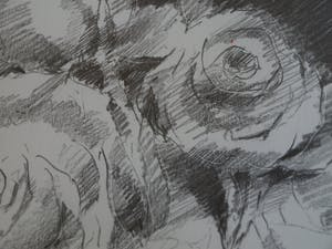 Fon Klement - Ingelijste tekening , Bloemstilleven met Rozen III - 2000 kopen? Bied vanaf 100!