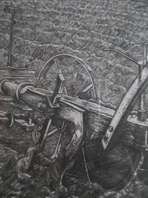 Pieter Dupont - Ingelijste ets La Charrue kopen? Bied vanaf 40!