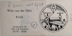 Wim van der Meij - Vissers, ets met oplage van 25 kopen? Bied vanaf 40!