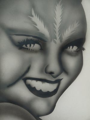 Niet of onleesbaar gesigneerd - Airbrush , Portret “I Love Cats “– ingelijst kopen? Bied vanaf 1!