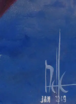 Melle Oldeboerrigter - Gouache, Landschap met paarden - Ingelijst kopen? Bied vanaf 1500!