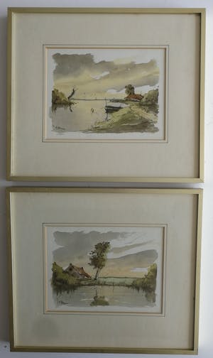 Willem Kroon - 2 riviergezichten kopen? Bied vanaf 49!