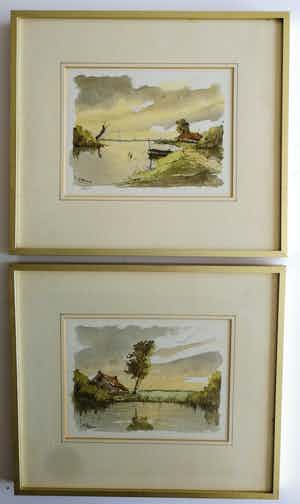 Willem Kroon - 2 riviergezichten verkocht voor € 49!