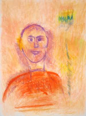 Jef Diederen - Krijttekening, Figuur verkocht voor € 1!