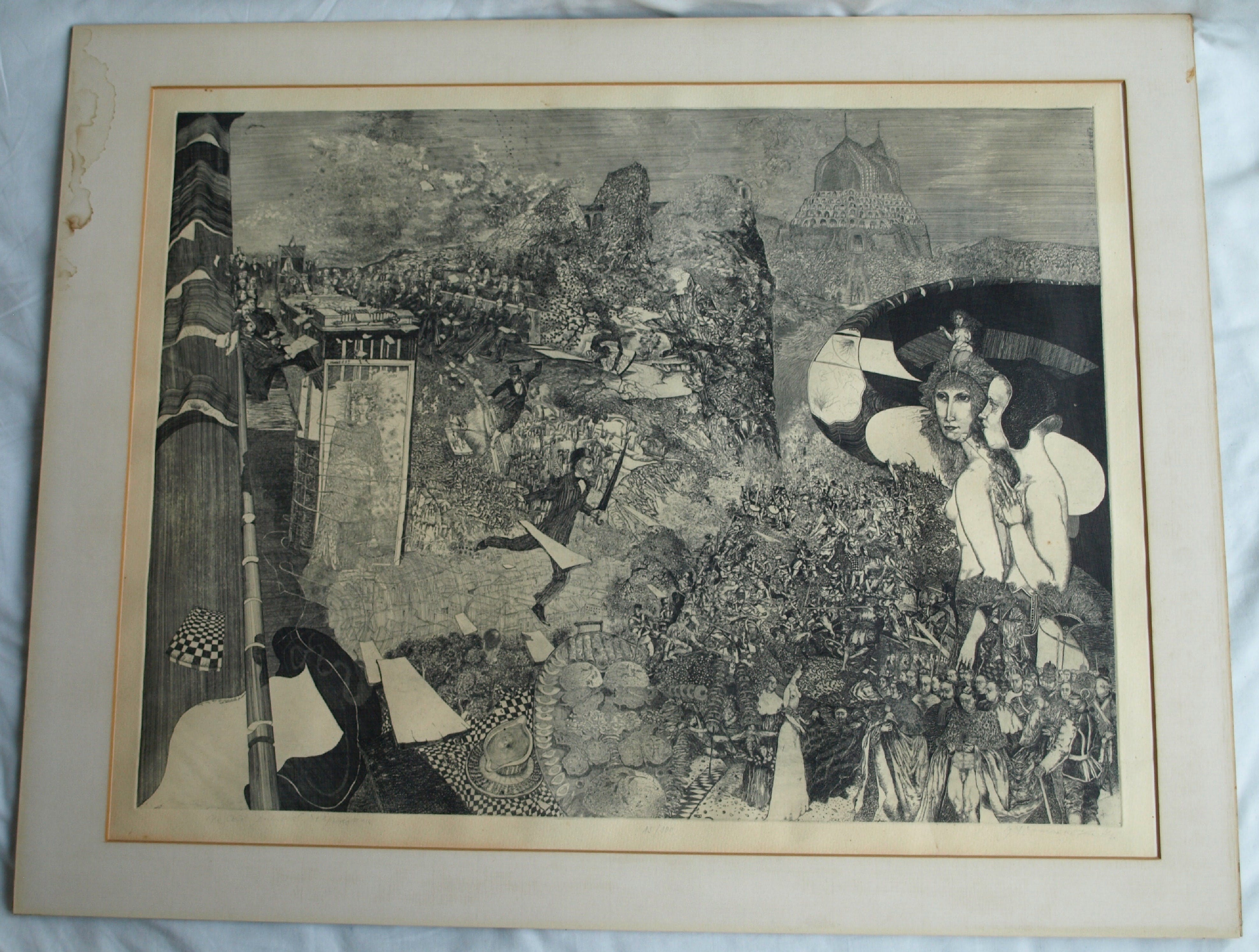 Karol Ondreicka - GROTE ets, “Opstand” – gesigneerd – 1976 – oplage 15 / 100 kopen? Bied vanaf 40!