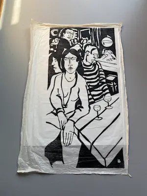 Flip van der Burgt - Eenzaam en alleen – houtsnede – ca. 1970 kaufen? Bieten Sie von 40!