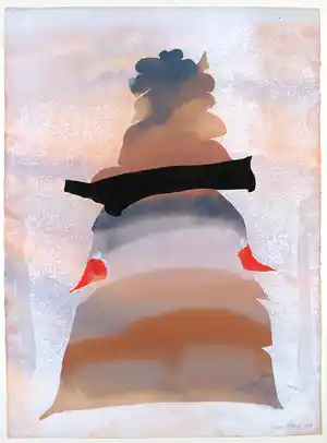 Henri Plaat - Gouache op papier, Zonder titel verkocht voor € 50!