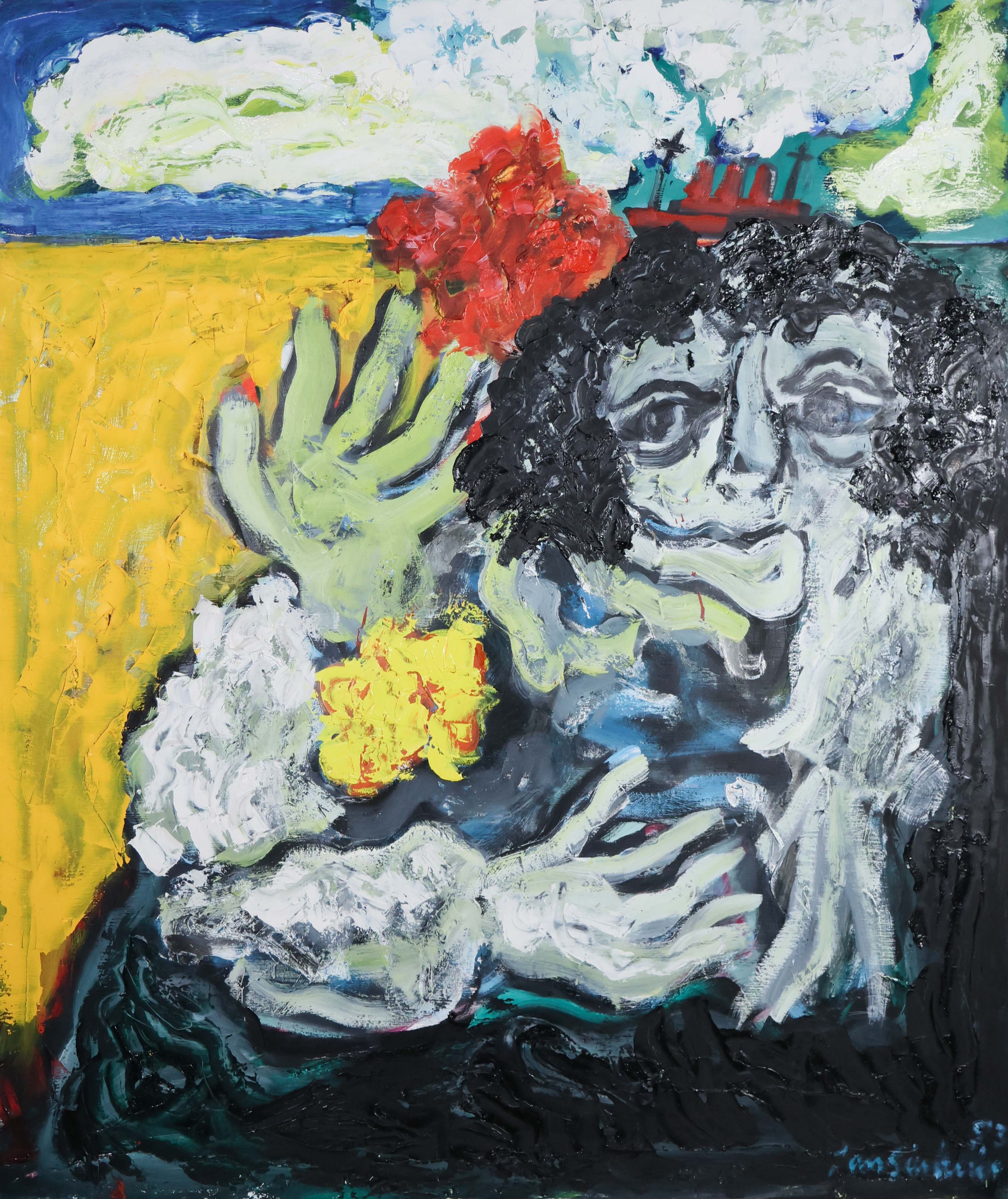 Jan Sierhuis - Groot schilderij - Olieverf op doek, Aan het strand kaufen? Bieten Sie von 1000!
