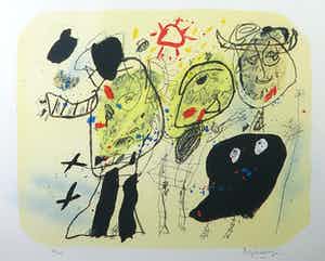 Kees Salentijn - Litho, Zonder titel - Ingelijst verkocht voor € 50!