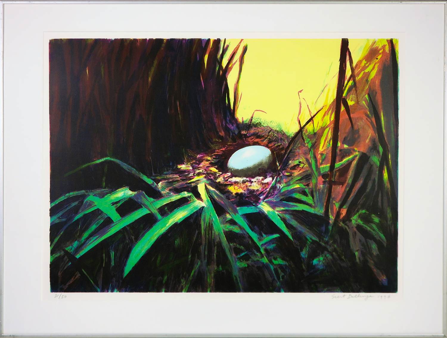 Siert Simon Dallinga - Zeefdruk op papier, Hereveen II - Ingelijst kopen? Bied vanaf 50!