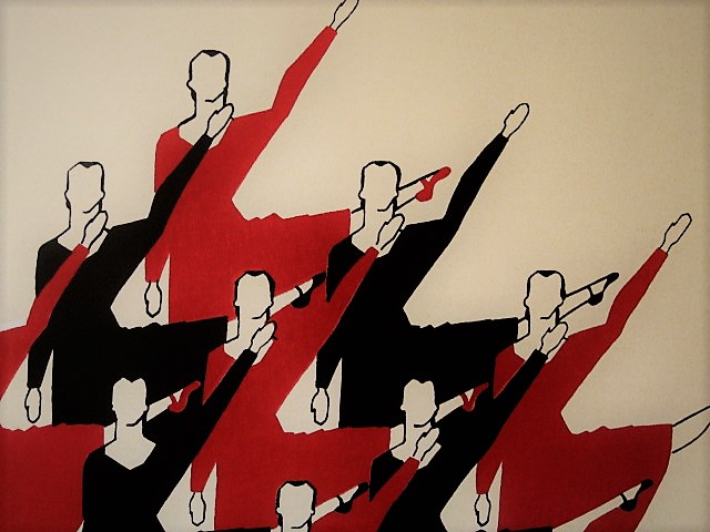 Niet of onleesbaar gesigneerd - Bijzonder Rood-Zwart 1979 Litho "Corps de Ballet" gesigneerd  kopen? Bied vanaf 1!