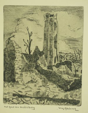 Wim Abeleven - 10 etsen Middelburg 17 mei 1940 kopen? Bied vanaf 75!