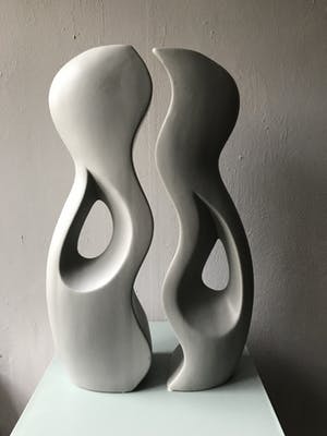 Marianne Bey - Two vases grey kopen? Bied vanaf 35!