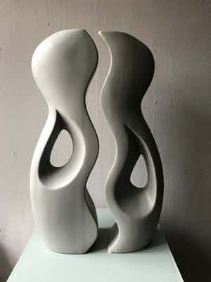 Marianne Bey - Two vases grey verkocht voor € 35!
