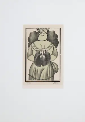 Adolf Born - Litho, De dame kopen? Bied vanaf 200!