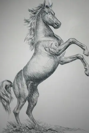 Marcello Cassinari Vettor - Cavallo - steigerend paard - grote litho, oplage 53/150 kopen? Bied vanaf 60!