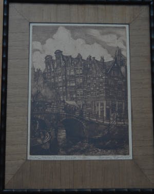 Francois Jacob Kloek - Oude huizen Prinsengracht Amsterdam. kopen? Bied vanaf 35!