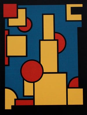 Dirk Koning - litho: geometrische compositie kopen? Bied vanaf 135!