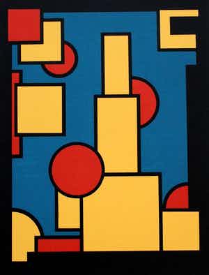 Dirk Koning - litho: geometrische compositie verkocht voor € 135!