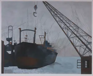 Anneke Dekkers - Zeefdruk, Dok - Ingelijst kopen? Bied vanaf 40!