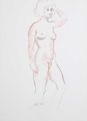 Jan Sluijters (jr.) - Tekening, Staand naakt kopen? Bied vanaf 70!