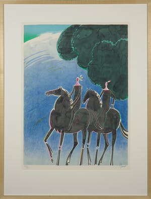 Albert Zavaro - Litho, Les deux indiens - Ingelijst kopen? Bied vanaf 50!