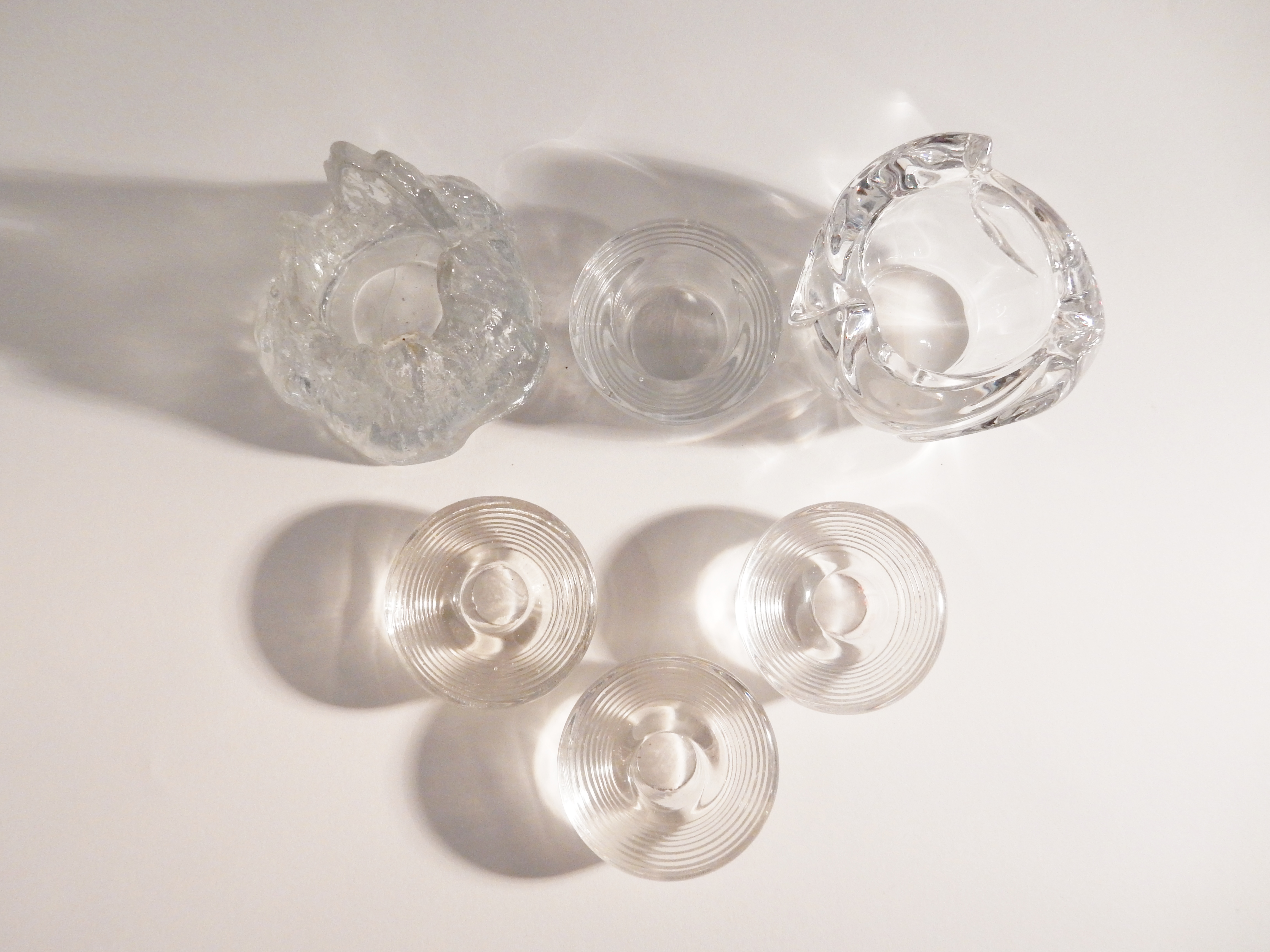 Niet of onleesbaar gesigneerd - Holmegaard en Nybro kaarshouders - 6x Scandinavisch design kopen? Bied vanaf 1!