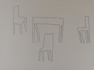 Klaas Gubbels - tafel en stoelen - 1981 - handgesigneerd kopen? Bied vanaf 120!