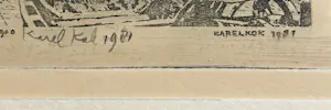 Karel Kok - Lot van 2, Stoomtram Katwijk aan de Rijn Ca 1900 + Havenzicht kopen? Bied vanaf 30!